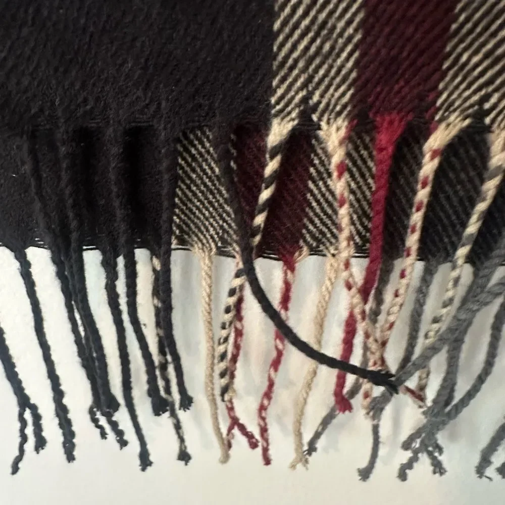 Italy Design Cashmere Blend Plaid Scarf